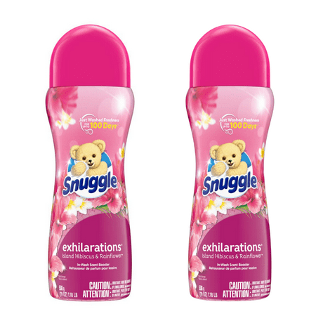 Snuggle Exhilarations Laundry Scent Booster Beads - Island Hibiscus & Rainflower, 19 Fl Oz (2 Pack )