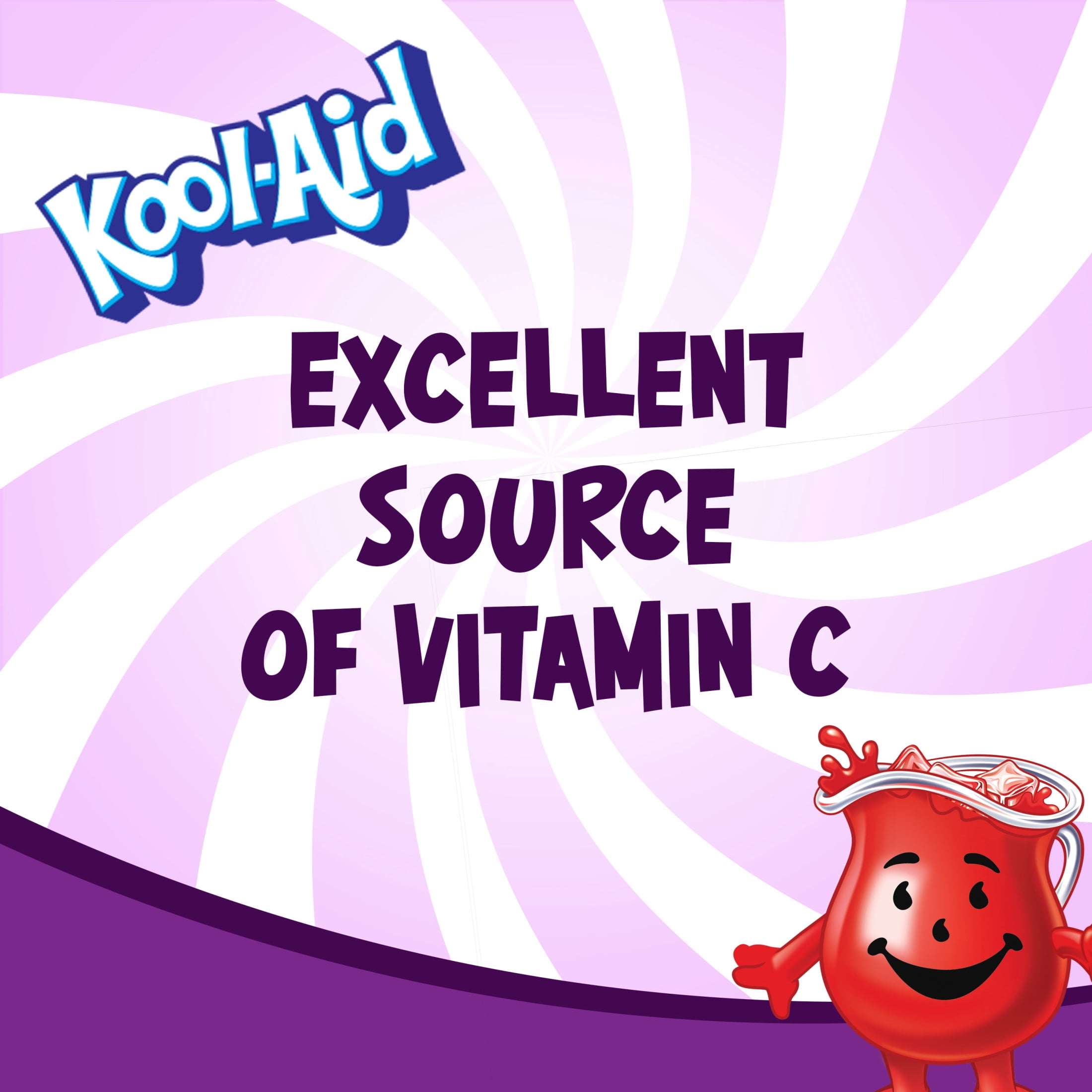 Kool-Aid Sugar-Sweetened Grape Powdered Soft Drink Mix, 19 oz Canister, Powders