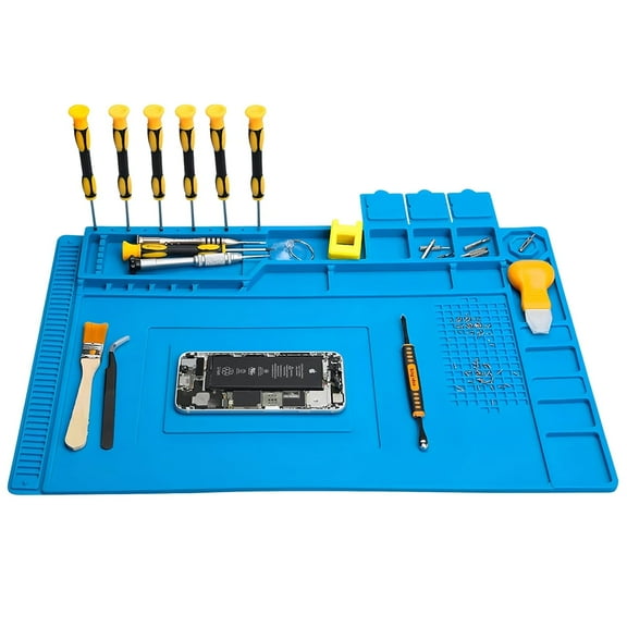 Kabuer Silicone Soldering Work Mat, Heat Resistant, Magnetic, Ideal for Electronics Repair