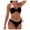 Black, variant on Bikini Sets for Women,Bikini Set with Ruffled Edge Bandeau and Removable Straps Two Piece Swimsuit for Beach and Pool,Womens Bikini,Black,XS