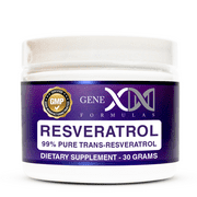 Genex Resveratrol Powder 1000mg Serving - Pharmaceutical Grade Logevity Supplement 30 Grams Jar