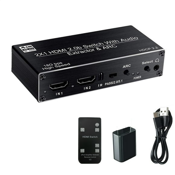 2x1 HDMI Switch Audio Extractor With R/L+Toslink SPDIF+COAXIAL Audio Out Adapter 4K 2 In 1 Out HDMI ARC Audio Switcher Selector TAPDRA Spare Part