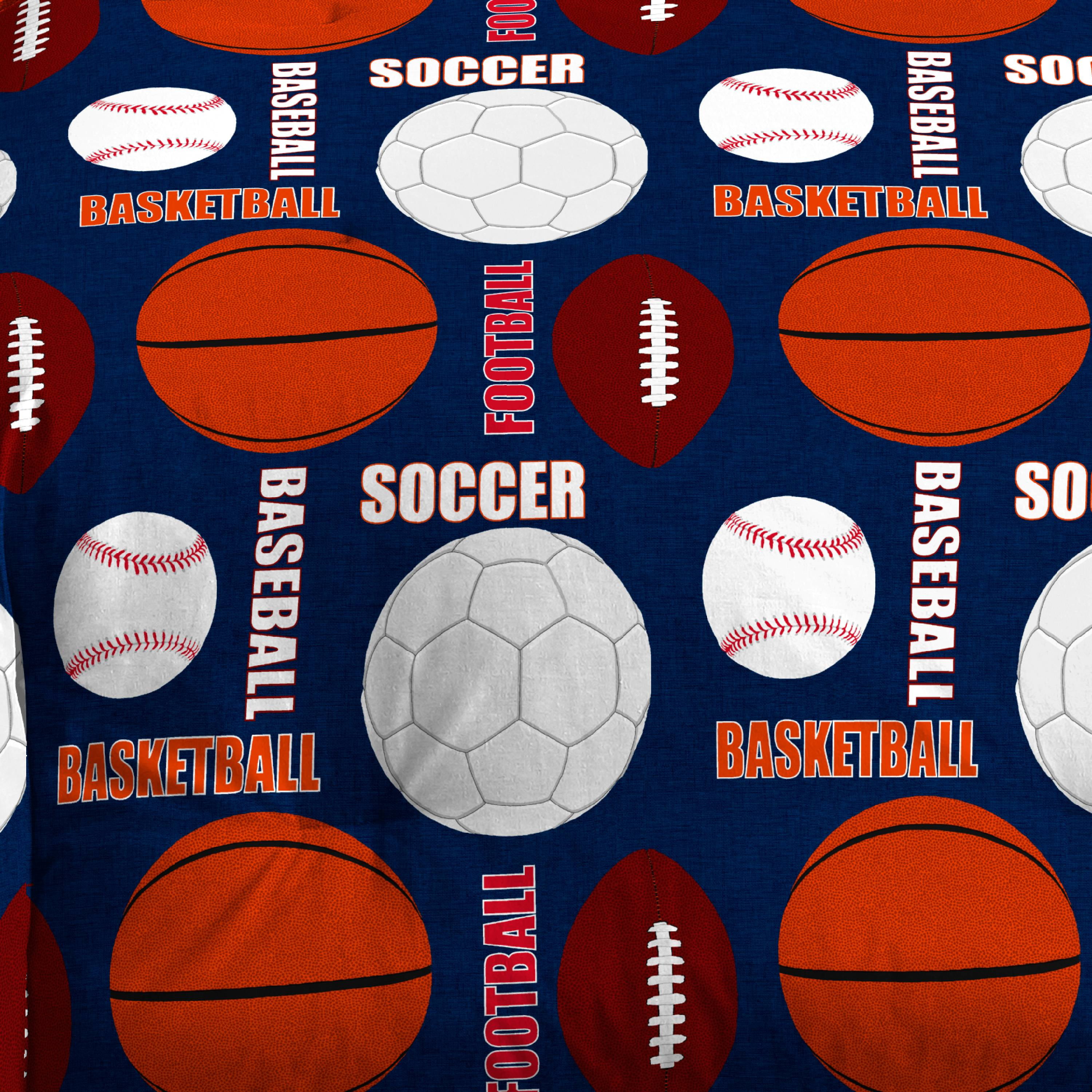 Dream Factory All Sports Full 7 Piece Comforter Set, Printed Pattern, Polyester, Microfiber, Navy