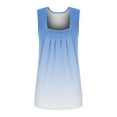 thumbnail image 2 of ALLLIST Summer Tops for Women Blue Pleated Casual Square Neckline Gradient Sleeveless Tank Tops Camisole XXL, 2 of 4