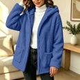 thumbnail image 7 of Fewfanhot Womens Clothes Fleece Sherpa Fuzzy Winter Warm Coat Hooded with Pockets, 7 of 7