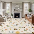 thumbnail image 2 of Spring Large Area Rugs 6x9 ft Cartoon Flower Farm Plants Watercolor Bee Yellow Honey Retro Washable Rug Non Slip Indoor Carpet Absorbent Floor Mat for Living Room Bedroom Dining Room, 2 of 9