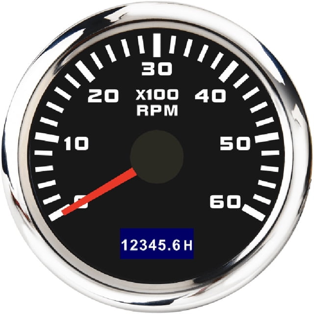 52mm Pointer Tachometer 0-3000/ 4000 RPM With LCD Hour Meter For Car Boat Yacht Waterproof Tachometer Gauge With Red Backlight ,Easy to Calibrate