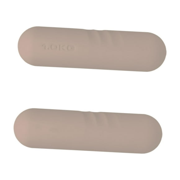 2 mancuernas de mano, barra de pesas, pesas de mano, gimnasio en casa, entrenamiento, antideslizantes, 1 kg, para niños y adultos, para pilates, Gris marrón