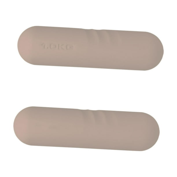 2 mancuernas de mano, barra de pesas, pesas de mano, gimnasio en casa, entrenamiento, antideslizantes, 1 kg, para niños y adultos, para pilates, Gris marrón