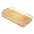 thumbnail image 2 of Bandeja de té de drenaje de agua de doble capa con 2 asas, bandeja decorativa para servir té de drenaje de agua a la moda, dorada con caja de almacenamiento, 2 of 10