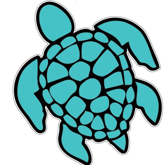 9" Sea Turtles Sky Blue Vinyl Sticker