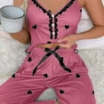 thumbnail image 6 of Tnhcen Romantic Heart Print Pajama Set Women's Camisole & Pants Sleepwear (S-2XL) Soft & Stretchy, 6 of 6