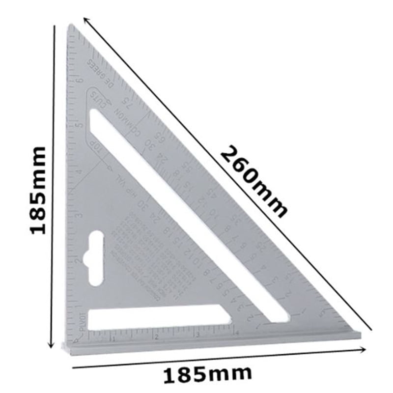 Imperial 7'' 12'' Triangle Ruler Aluminum Alloy Angle Protractor Speed Metric