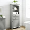 thumbnail image 2 of Crosley Lydia Tall Bathroom Cabinet in Gray, 2 of 14