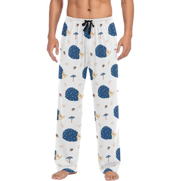 GZHJMY Hedgehog Pajama Pants for Men, Lounge Pants Lightweight Men Pajama Bottoms with Drawstring Pockets, Christmas New Year Birthday Gifts, Small