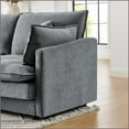 thumbnail image 3 of Modern 4-Seater L-Shaped Convertible Sectional Sofa with Storage Ottoman | Gray | Towel Fabric | Solid Wood Frame, 3 of 11