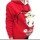 thumbnail image 1 of Sudadera con capucha yuxing para amantes de los gatos con diseño de pata de canguro y perro color rosa talla 2XL, 1 of 4