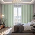 thumbnail image 2 of Sage Green Striped Blackout Curtains for Bedroom/Living Room, Pinch Pleated Black Out Curtains, Modern Simple Farmhouse Beige Room Darkening Window Drapes with Hooks 2 Panels, 59"x70", 2 of 8