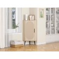 thumbnail image 2 of Compact Rattan Door Corner Cabinet Freestanding Shelf Organizer for Small Spaces, Storage Solution for Living Room Kitchen Bathroom Bedroom, 2 of 9