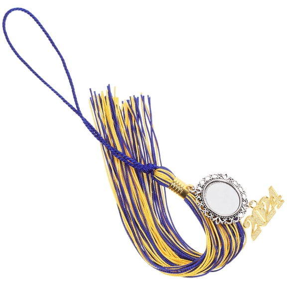 LULULION Sublimation Black Graduation Cap Tassel Charm 2024 Decorative Photo Frame Pendant