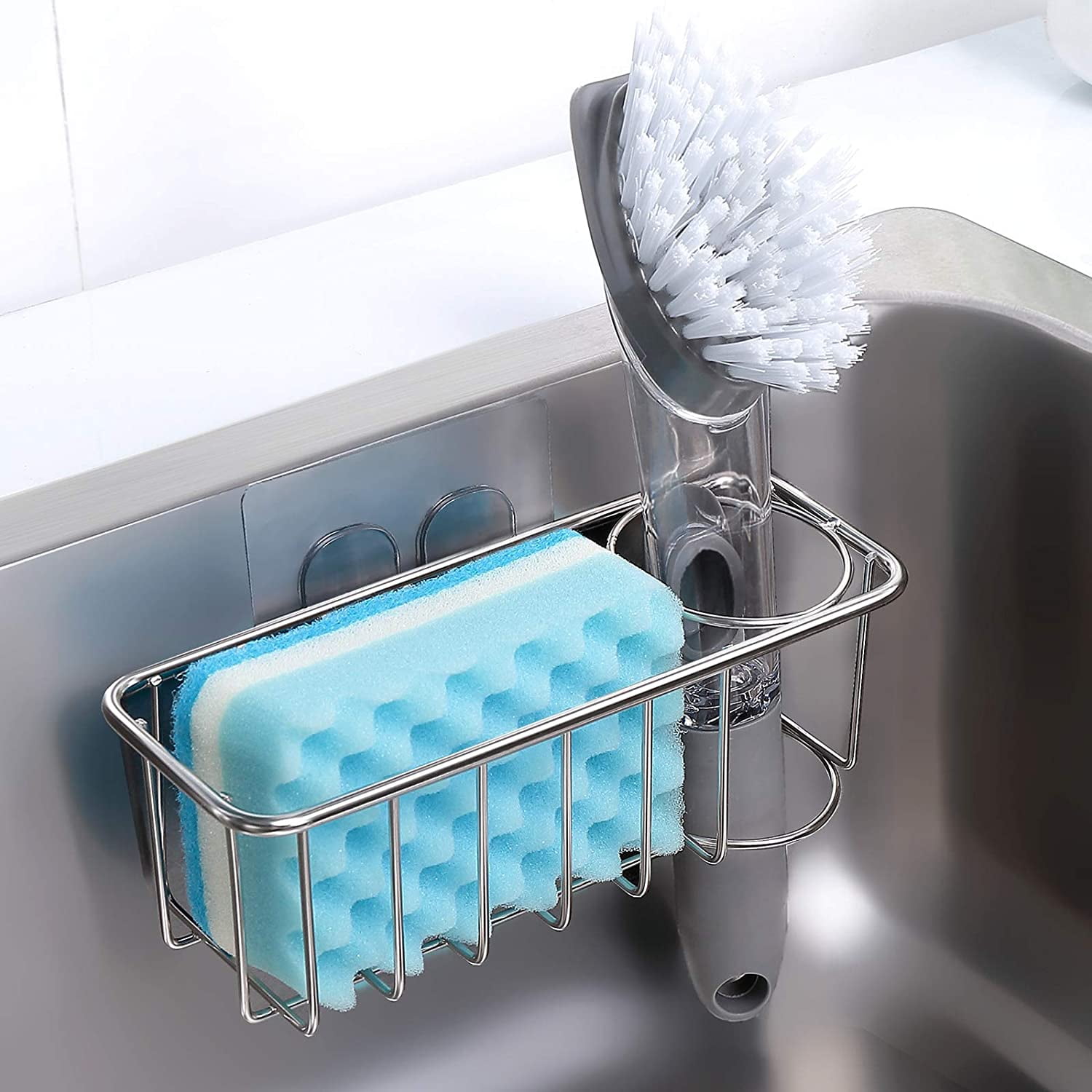 SAYZH Sponge Holder for Kitchen Sink, Rustless Sink Caddy with