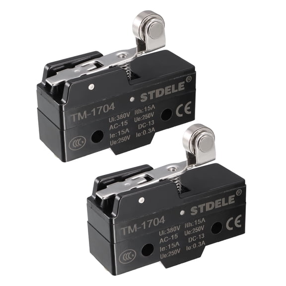 2PCS TM-1704 Panel Mount Short Hinge Roller Lever Type Micro Limit Switch