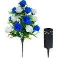 thumbnail image 3 of Coolmade 2 Sets Dark Blue Artificial Cemetery Flowers, Memorial ArrangementsBlack Plastic Vase, 3 of 5
