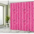 thumbnail image 4 of Ambesonne Romantic Shower Curtain, Hearts Curling Lines Art, 69"Wx84"L, Hot Pink White and Pale Grey, 4 of 4