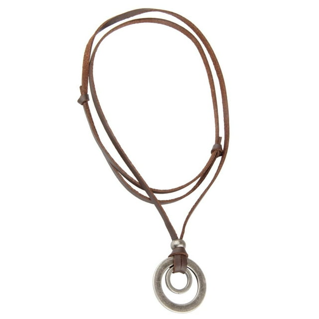 Cadena de cordón de cuero Hombres Mujeres Colgante vintage Colr de Hugo Collar colgante retro para hombres