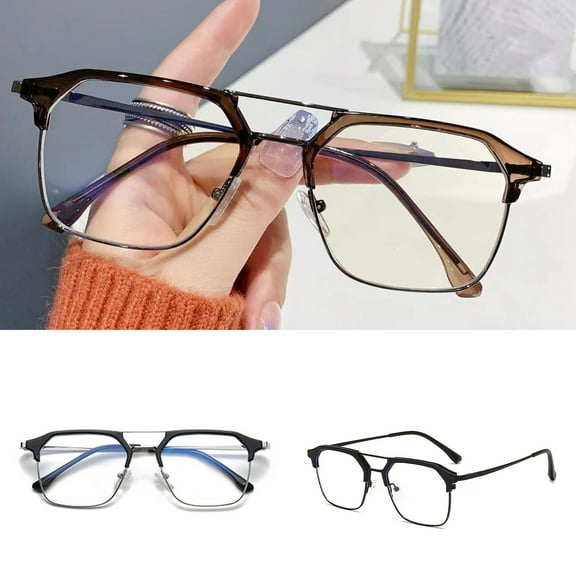sunsanly Blue Light Blocking Glasses Unisex Large Frame Half Rim Clear View Strong Hinge Eye Protection Clear Bluelight Glasses Spectacles Eyewear