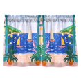 thumbnail image 7 of Yayeee Kitchen Curtains Tier Pair Light Filtering 27"x36" Rod Pocket Short Cafe Window Panel, Green Seaside, 7 of 7