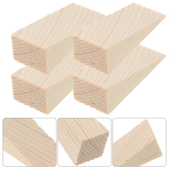 Topbathy 5Pcs Heavy Duty Door Stopper Wedge Made of Wood for Home and Office