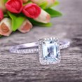 thumbnail image 4 of Classic And Stunning Look 10k White Gold 1.5 Carat Emerald Cut Aquamarine Engagement Ring, 4 of 6