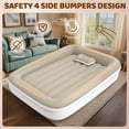 thumbnail image 4 of Portable Inflatable Travel Bed with Four Safety Sides, 53 inch air mattress with Pump & Carry Bag, Quick Inflate and Deflate, Apricot, 4 of 6