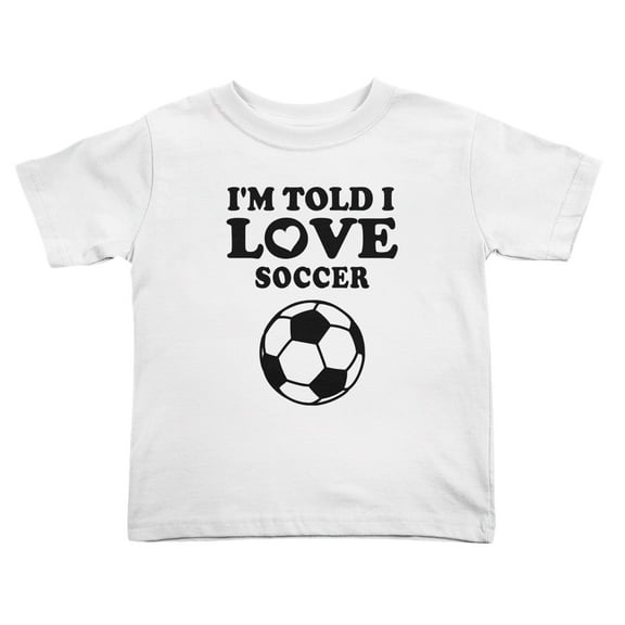 I'm Told I Like Soccer Cute Toddler T Shirts for Boys Girls (White, Youth L)