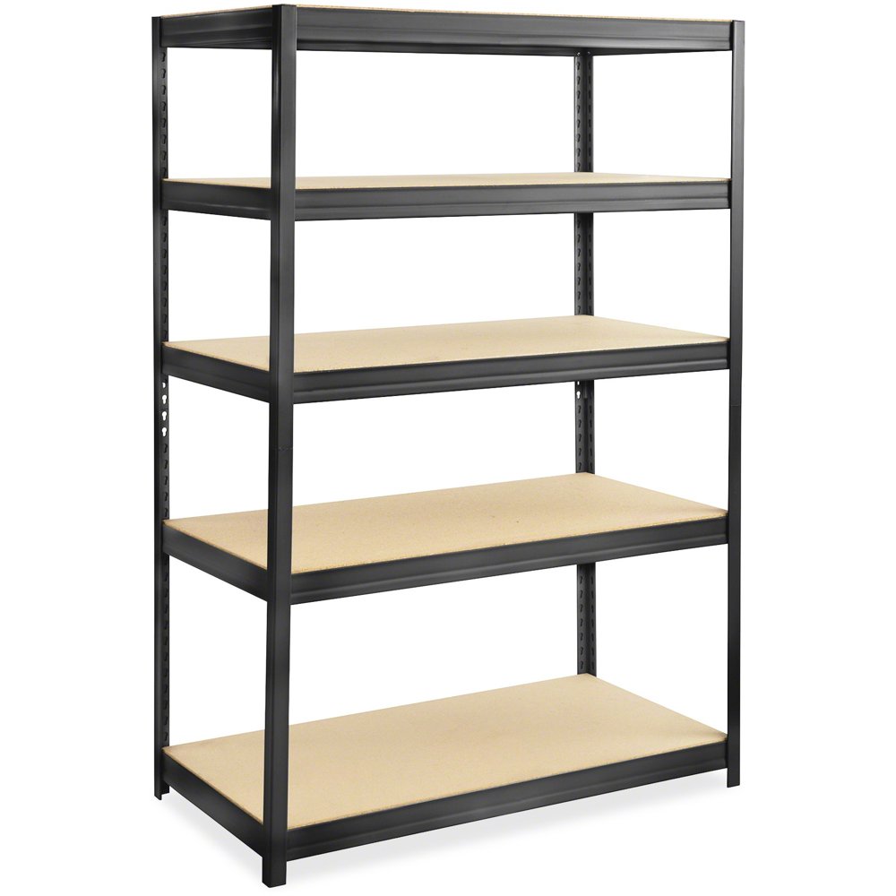 Safco Boltless Steel/Particleboard Shelving Unit, Black, 1 Each