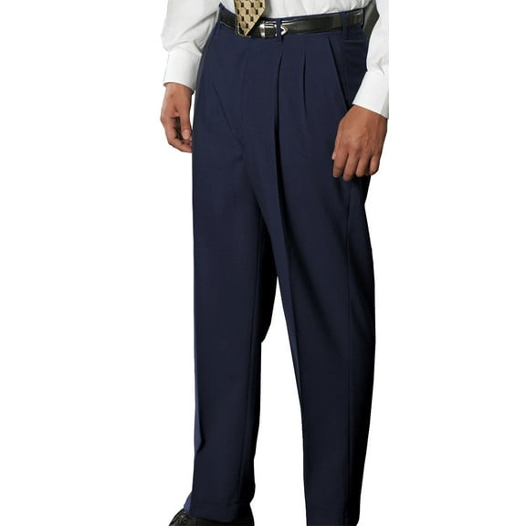 Ed Garments Men's Classic Pleated Front Dress Pant, NAVY, 34 30
