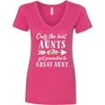 thumbnail image 3 of Inktastic Only the Best Aunts Get Promoted to Great Aunt with Flowers Women's V-Neck T-Shirt, 3 of 5