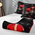 thumbnail image 4 of Manfei Boys Sports Bed Spread Queen, Football Gamer Queen Coverlet Set, White Red Black, Black Reversible 3-Piece, 1 Quilt and 2 Pillowcases, 4 of 7