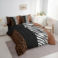 thumbnail image 3 of Manfei Cheetah Print 7-Piece Twin Bedding Sets,Jungle Animal Bedding Comforter Set,White Black Zebra Pattern Sheet Sets For Teens,Super Cozy Room Decor Reversible, 3 of 8