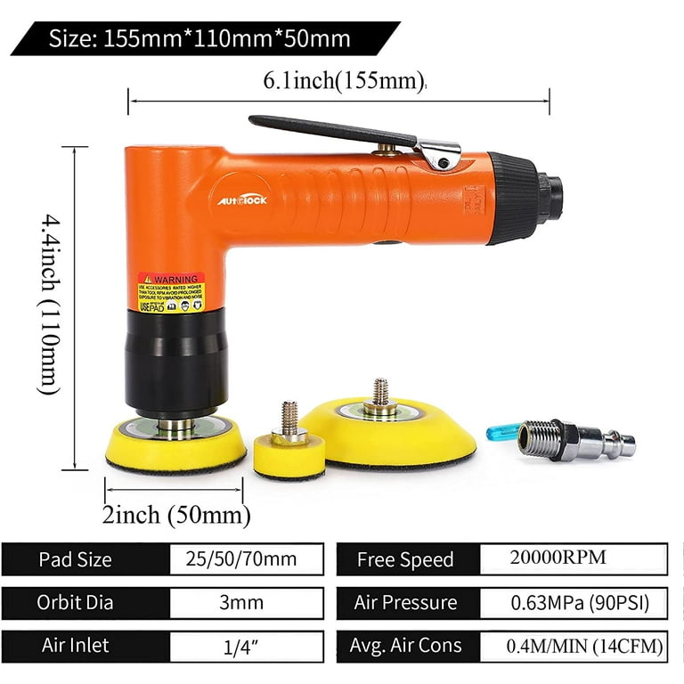 Mini Air Sander 1 2 3 Inch Random Orbital Air Sander 22000RPM Mini