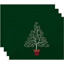 Holiday Essence Filigree Tree Geometric Print Placemat