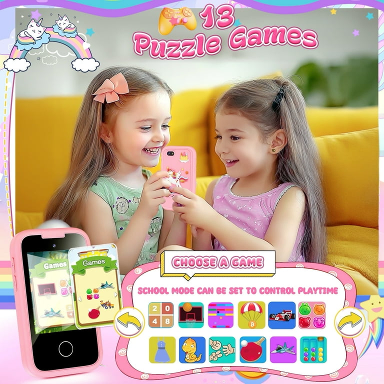 Kids Smart Toy Phone With 2.8 Touch Screen - Learning Games, Camera, MP3 Player For Toddlers Age 3+ Years