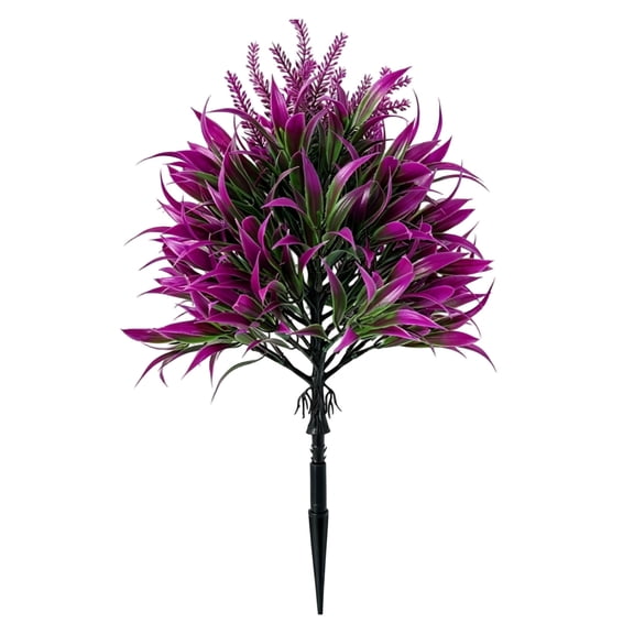 Artificial Liriope Spike Grass, Faux Succulent Ground Insert Plant, 16.5 Inch Realistic Green Potted Pick, for Courtyard Garden Home Patio Landscape Decor Accent