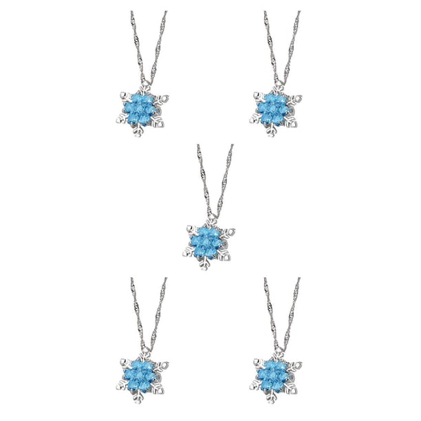 Collar con colgante de cristal de copo de nieve Qarigey para Mujer Zirconia 46cm
