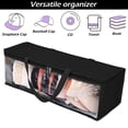 thumbnail image 2 of PENGXIANG Hat Storage Bag Portable Handle Large Capacity Clear Window Rectangle Heavy Duty Oxford Cloth Multi-functional Clothes Toys Organizer Home Supplies Grey One Size, 2 of 13