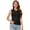 black, variant on Womens Sleeveless Knit Sweater Vest Casual Solid Camis Short Hollow Out Pullover