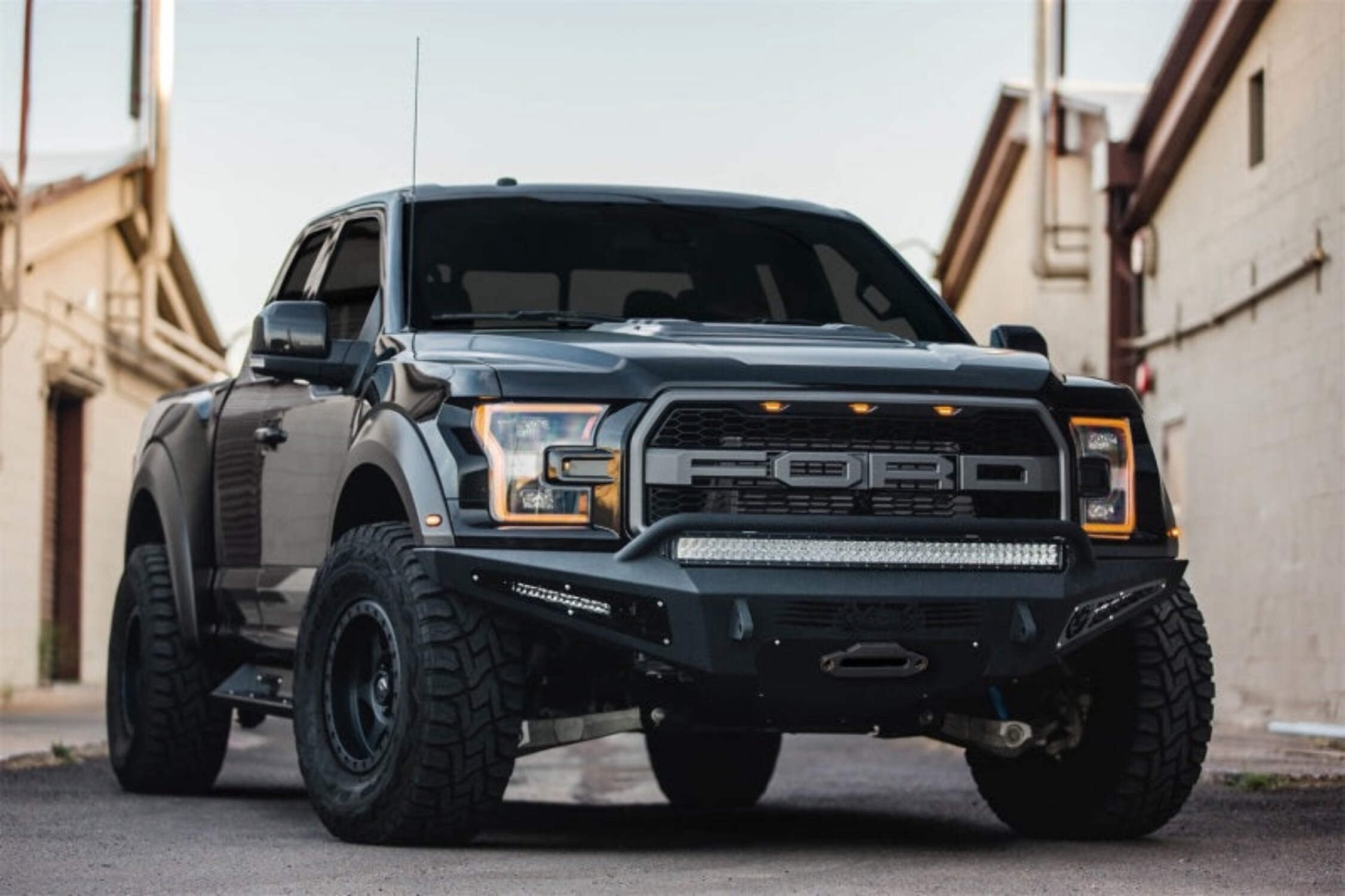 Addictive Desert Automotive Front Bumper with Winch Mount for ford F150 Raptor, Black