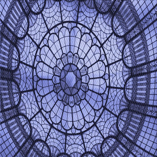 Ahgly Company Tapis d'Intérieur Lavable à la Machine, Carré, Transitionnel, Bleu, Tapis de Zone, 8 Pieds Carré