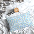 thumbnail image 5 of Goofa Floral Daisy Print Plush Throw Pillow Case, Soft Velvet with Hidden Zipper, Decorative Cushion Cover for Sofa, Bed, Car, and Home Décor-20"x30", 5 of 6